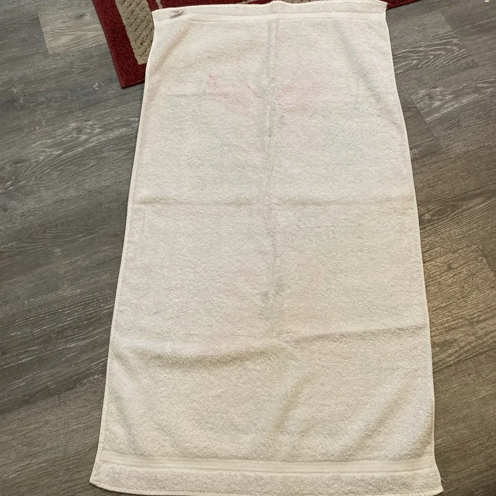 RA BRIGGS VINTAGE 2 PIECE TOWEL SET BATH TOWEL & WASHCLOTH FLAMINGO PRINT